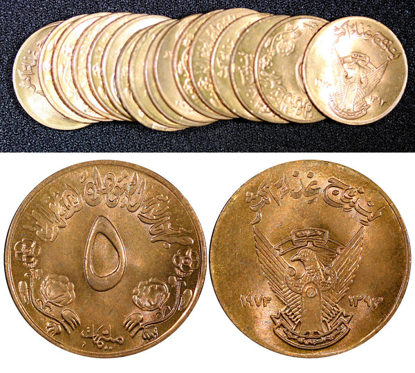 Sudan Bronze AH1393-1973 5 Milliemes FAO UNC/BU KM# 53 RANDOM PICK (1 Coin) (63)