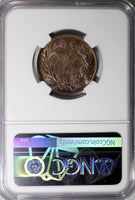 Portugal Luiz I Bronze 1884 10 Reis NGC MS64 RB NICE TONING KM# 526 (007)