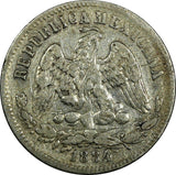 MEXICO Silver 1884 ZS S 25 Centavos Zacatecas Mint SCARCE KM#406.9 (107)