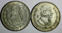 Mexico ESTADOS UNIDOS MEXICANOS LOT OF 4 Silver 1943-1962 Peso KM# 455 KM# 459