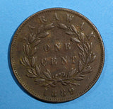 SARAWAK Copper Charles J. Brooke 1889  1 Cent  KM# 6