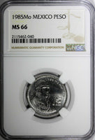 Mexico ESTADOS UNIDOS MEXICANOS 1985 Mo Peso NGC MS66 TOP GRADED KM# 496 (040)