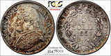 Italian States PAPAL STATES Pius IX Year XXI 1867-R 5 Soldi PCGS MS62 KM#1375(1)