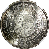 SWEDEN Oscar II Silver 1907 EB 2 Kronor NGC MS63 Golden Wedding Anniv.KM#776 (7)