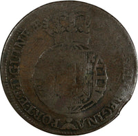 Angola Maria II 1789 1/2 Macuta C/M 1/4 Macuta KM# 49.3 Ex.W Schuster (15 578)