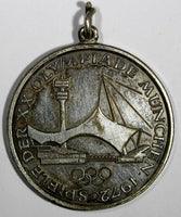 Germany Munich Silvered Medal 1972 Olympic Calendar 37mm+Loop (18 317)