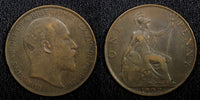 Great Britain Edward VII Bronze 1902 1 Penny 1 YEAR TYPE KM# 794.1 (22 510)
