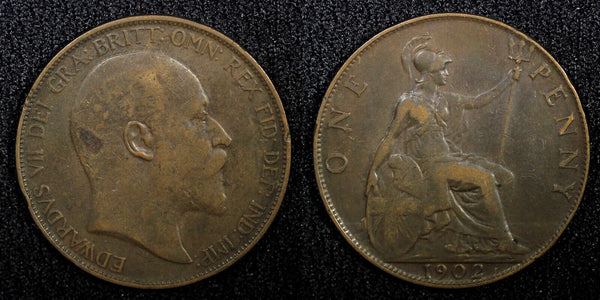 Great Britain Edward VII Bronze 1902 1 Penny 1 YEAR TYPE KM# 794.1 (22 510)