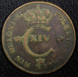 Sweden Carl XIV Johan Copper 1829 1 Skilling Mintage-344,000 33.67mm KM# 597 (6)