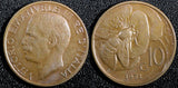 ITALY Vittorio Emanuele III Bronze 1931 R 10 Centesimi UNC KM# 60 (23 882)