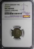 Germany SAXONY-ALBERTINE 1873-B Neu-Groschen NGC UNC DETAILS  KM# 1221 (102)