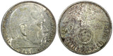 Germany - Third Reich Silver 1939 G 2 Reichs Mark Hindenburg KM# 93 (22 297)