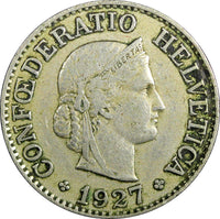 SWITZERLAND Copper-Nickel 1927 B 10 Rappen KM# 27 (23 467)