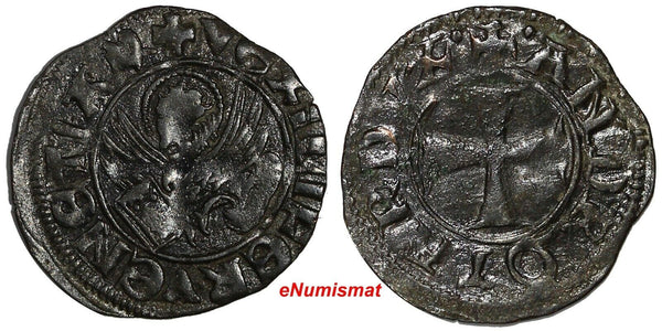 VENICE Andrea Contarini (1368-1382) Silver 1 Tornesello Toned Paol# 6 (15 187)