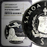 Samoa Silver PROOF 1977 Tala Lindbergh Flight NGC PF67 ULTRA CAMEO KM# 26a (14)