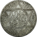 Morocco Yusuf Silver 1331 (1913) Rial ch.VF Light Toned 37mm Y# 33 (902)