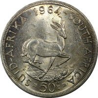 South Africa Silver 1964 50 Cents 38.8mm High Grade Mintage-86,000 KM# 62 (192)