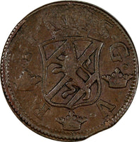 SWEDEN Adolf Frederick Copper 1765 SM 2 Ore  KM# 461 (19 615)