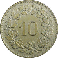 SWITZERLAND Copper-Nickel 1927 10 Rappen Toned KM# 27 (23 361)