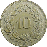 SWITZERLAND Copper-Nickel 1927 10 Rappen Toned KM# 27 (23 361)