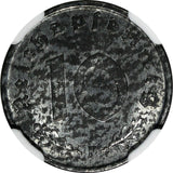 Germany,Third Reich 1947 F 10 Reichspfennig NGC MS62 KM# A104 Occupation (080)