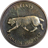 Canada Elizabeth II PROOF Silver 1967 25 Cents Rainbow Toned KM# 68 (21 838)