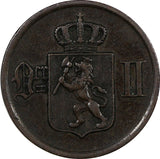 NORWAY Oscar II Bronze 1897 2 Ore Lion  KM# 353 (20 843)