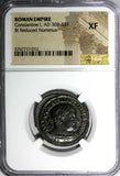 Roman Empire Constantine I AD 307-337  BI Reduced Nummus  NGC XF (012)