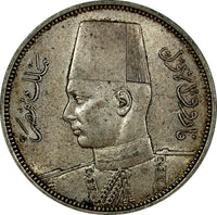 EGYPT Farouk (1936-1952) Silver AH1358 1939 5 Piastres  KM# 366 (20 919)