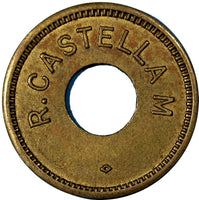 COSTA RICA, Token, R. CASTELLA M / VALE POR 25 CENTIMOS 24mm, RULAU -CR14