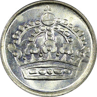 Sweden Gustaf VI SILVER 1952 10 Öre GEM BU COIN  KM# 823 (22 092)