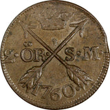 SWEDEN Gustaf IV Adolf (1802-1805) 1760 S.M.2 Ore Mintage-558,000 KM#461/17303