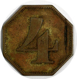 GUATEMALA 1800'S TOKEN Morelia 4 Reales Octagonal 27mm Rulau GMA 252
