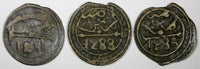 Morocco Sidi Mohammed IV LOT OF 3 COINS AH1288(1871) 4 Fulus Marrakesh C166.2(3)