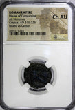 Roman Empire CRISPUS as CAESAR AD 316-326 NUMMUS/ Sun-God Sol NGC Ch AU (022)