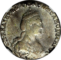 Russia Catherine II Silver 1778 SPB 15 Kopeks NGC AU DETAILS C# 62b (041)