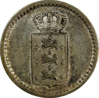 Danish West Indies Christian VI Silver 1845 10 Skilling Mint-97,000 Toning KM#16
