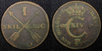 Sweden Carl XIV Johan Copper 1829 1 Skilling Mintage-344,000 33.67mm KM# 597 (6)