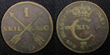 Sweden Carl XIV Johan Copper 1829 1 Skilling Mintage-344,000 33.67mm KM# 597 (6)