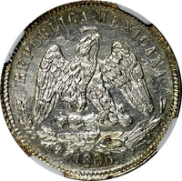 Mexico Silver 1886 Mo M 25 Centavos NGC MS63 Mint Luster Flashy KM# 406.7 (019)