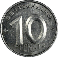 German-Democratic Republic 1953 A 10 Pfennig SCARCE DATE Choice XF KM# 7 (8801)