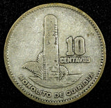 GUATEMALA Silver 1957 10 Centavos KM# 256.2 (22 891)
