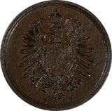 Germany - Empire Wilhelm I Copper 1875 E 1 Pfennig XF SCARCE KM# 1 (19 627)