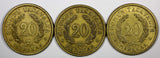 Finland Aluminum-Bronze LOT OF 3 COINS 1938,1939  20 Markkaa  KM# 32  (893)