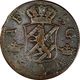 SWEDEN Adolf Frederick Copper 1767 SM 2 Ore Low Mintage-467,000 KM# 461 (19 613)