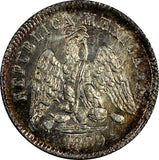 Mexico Silver 1889 Go R 10 Centavos Guanajuato Mint-205,000 aUNC KM# 403.5 (584)