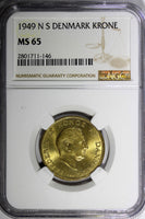 DENMARK Frederik IX 1949 NS 1 Krone NGC MS65 BETTER DATE   KM# 837.1 (146)