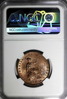 GREAT BRITAIN Victoria (1837-1901) 1855 1/2 Penny NGC MS64 RB 28 mm KM# 726 (17)