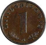 Germany - Third Reich Bronze 1939 A 1 Reichspfennig Berlin Mint UNC KM# 89 (182)
