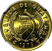 Guatemala Bartolomé de las Cas 1979 1 Centavo NGC MS66 TOP GRADED KM# 275.1 (38)